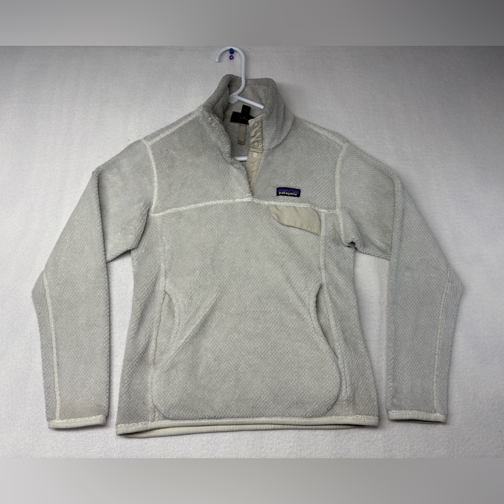 Patagonia Women's Re Tool Snap T Fleece Furry Sweater Pullover Polartec Ivory SM